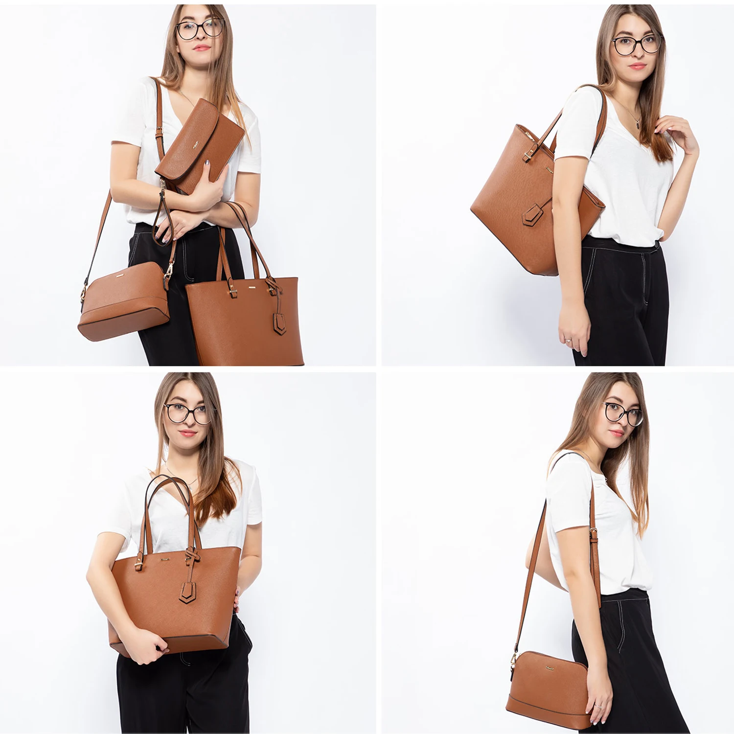 LOVEVOOK 2023 Designer PU Leather Ladies Shoulder Hand bag 3 pcs Luxury Purse and Handbags Set Large Cute Women Tote Bags LOVEVOOK 2023 Designer PU Leather Ladies Shoulder Hand bag 3 pcs Luxury Purse and Handbags Set Large Cute Women Tote Bags