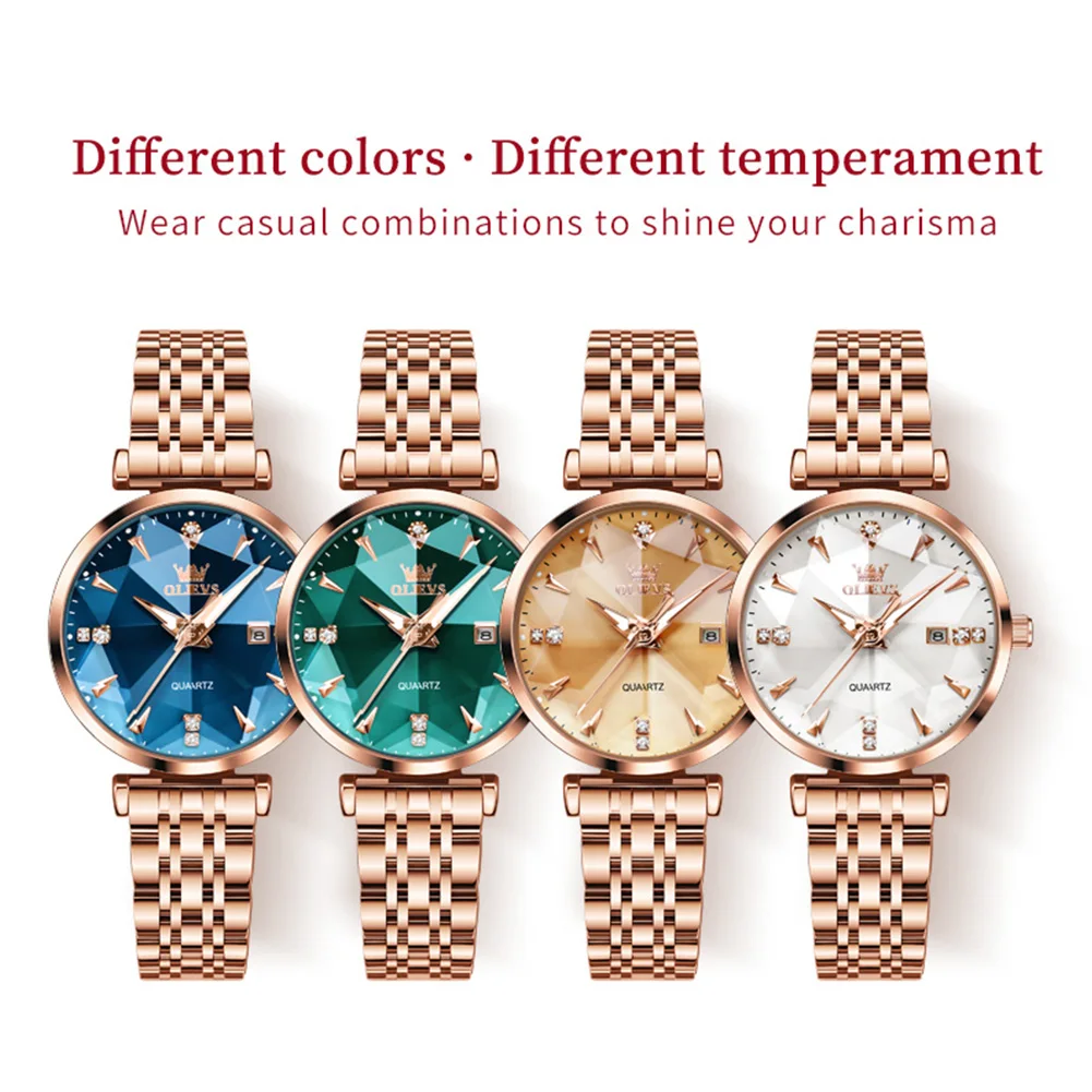 OLEVS 5536 Watch For Women Luxury Jewelry Design Rose Gold Steel Quartz Watches Waterproof Fashion Brand Ladies Watches OLEVS 5536 Watch For Women Luxury Jewelry Design Rose Gold Steel Quartz Watches Waterproof Fashion Brand Ladies Watches