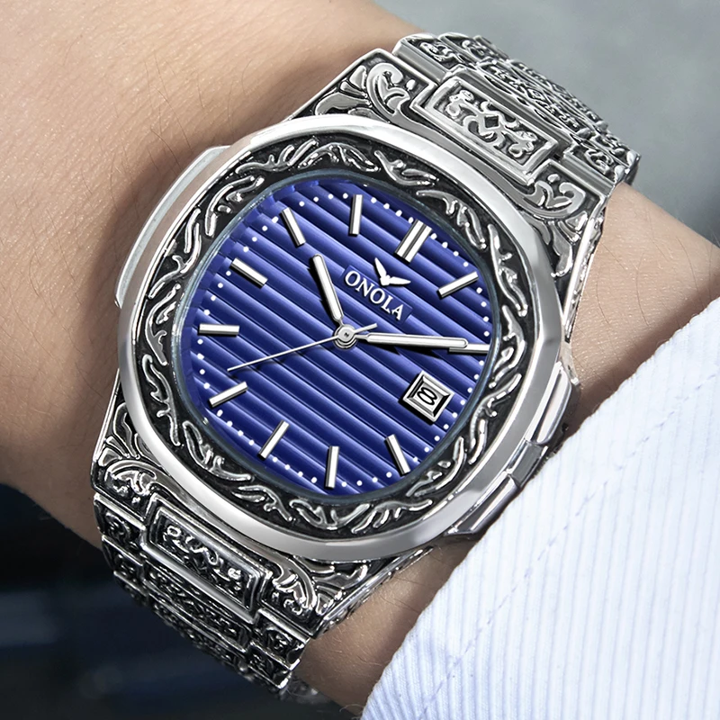 Luxury Gold Watches For Men ONOLA Business Retro Steel Strip Waterproof Muslim Quartz Watch Factory wholesale watches n ON3808 Luxury Gold Watches For Men ONOLA Business Retro Steel Strip Waterproof Muslim Quartz Watch Factory wholesale watches n ON3808