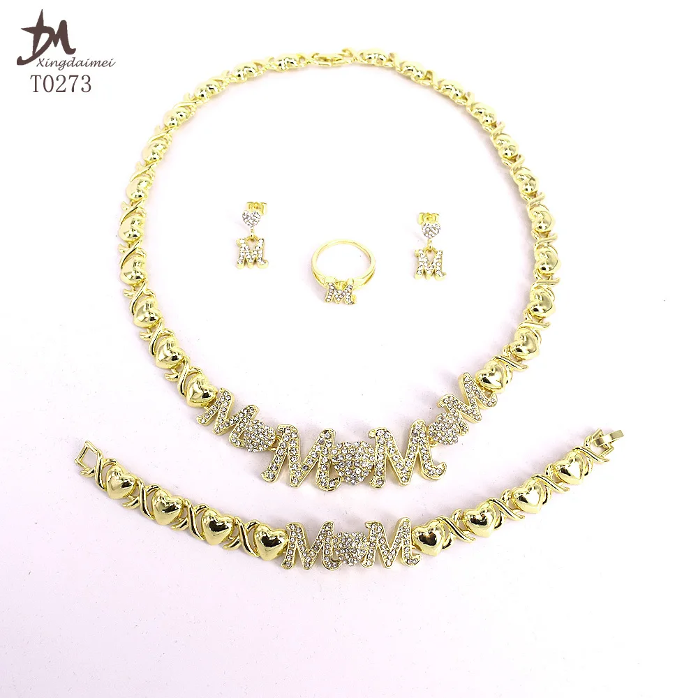 T0273 Mother's Day gift high quality 18K gold-plated MOM jewelry set