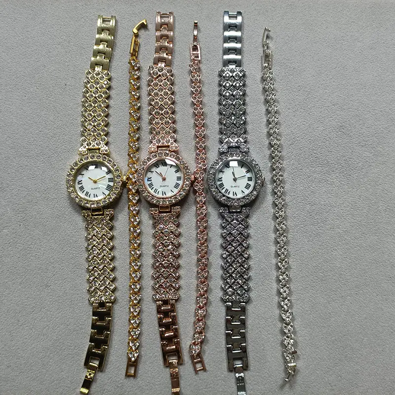 Fashion Simple Ladies Bracelet Watch Gift Set Luxury Diamond Quartz Watch Women Relojes De Mujer