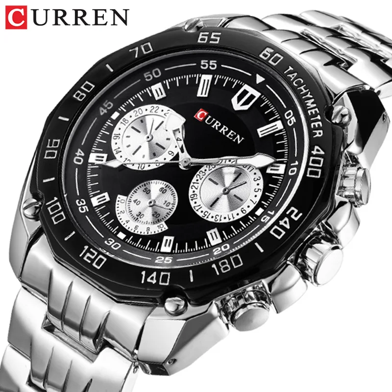 CURREN 8077 High Quality Men Quartz Movement Watch Stainless Steel Strap Wristwatch Fashion Business Sports Style Wrist Watches CURREN 8077 High Quality Men Quartz Movement Watch Stainless Steel Strap Wristwatch Fashion Business Sports Style Wrist Watches