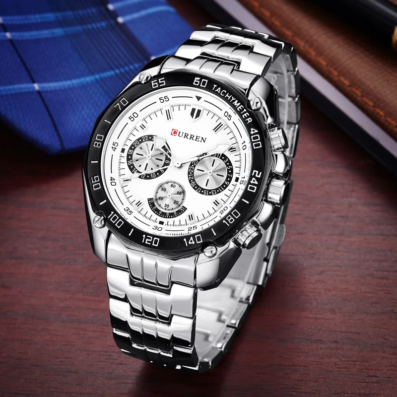 CURREN 8077 High Quality Men Quartz Movement Watch Stainless Steel Strap Wristwatch Fashion Business Sports Style Wrist Watches CURREN 8077 High Quality Men Quartz Movement Watch Stainless Steel Strap Wristwatch Fashion Business Sports Style Wrist Watches