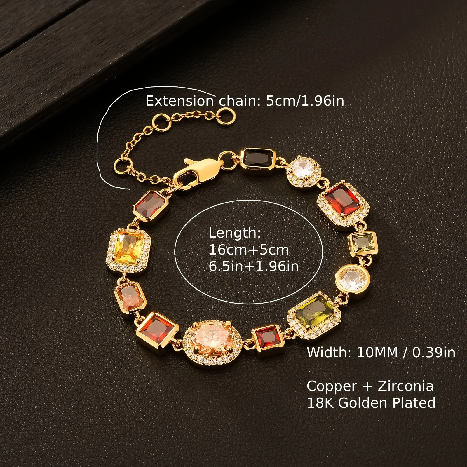 Sparkly Multi Gemstone Choker Chain 18K Real Gold Plated Brass Jewelry 10MM Colorful CZ Rainbow Gem Stone Necklace for Women Men Sparkly Multi Gemstone Choker Chain 18K Real Gold Plated Brass Jewelry 10MM Colorful CZ Rainbow Gem Stone Necklace for Women Men
