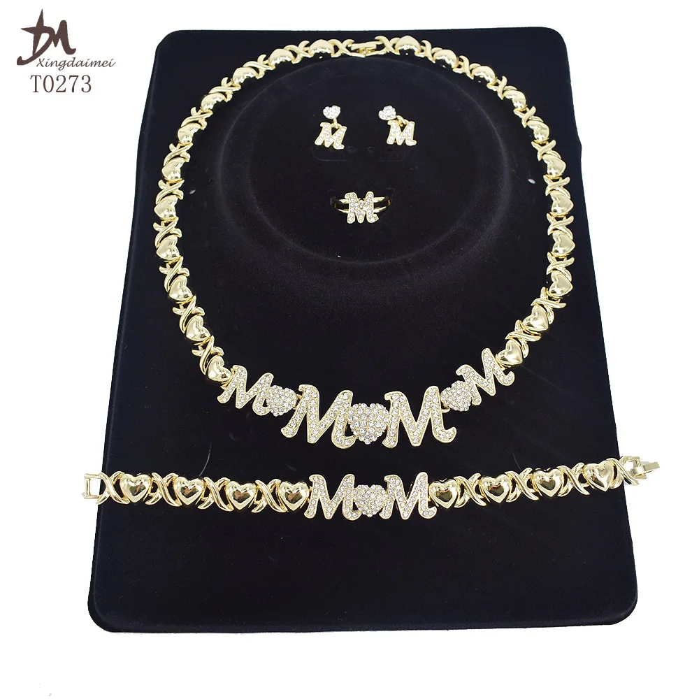 T0273 Mother's Day gift high quality 18K gold-plated MOM jewelry set