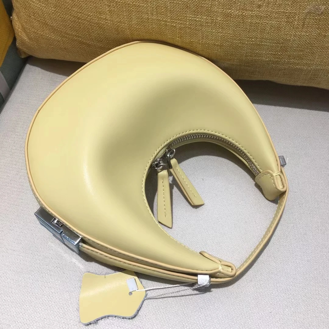 2024 new niche design mini crescent female moon bag leather armpit bag portable round bag Shoulder handbag