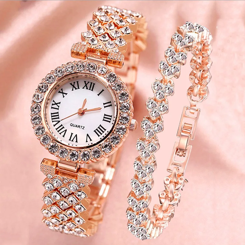 Fashion Simple Ladies Bracelet Watch Gift Set Luxury Diamond Quartz Watch Women Relojes De Mujer Fashion Simple Ladies Bracelet Watch Gift Set Luxury Diamond Quartz Watch Women Relojes De Mujer