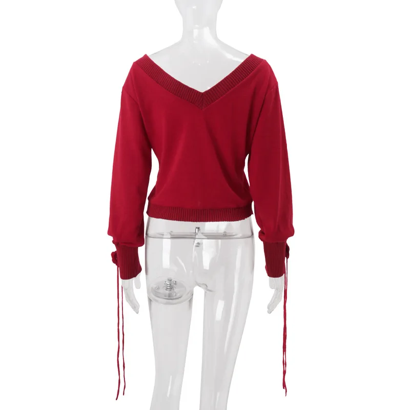 Off Shoulder Knitted Pullover Women Solid Color Casual Long Sleeve Sweaters 2024 Spring New Female Fashion Loose Tops Jumper Off Shoulder Knitted Pullover Women Solid Color Casual Long Sleeve Sweaters 2024 Spring New Female Fashion Loose Tops Jumper