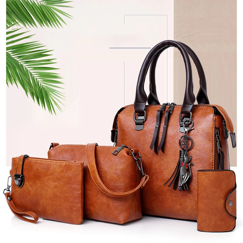 Hot Selling Luxury Women Bag Handbags PU Leather Handbag Lady 4 Pieces One Set Shoulder Bags Designer Tote Bag Hot Selling Luxury Women Bag Handbags PU Leather Handbag Lady 4 Pieces One Set Shoulder Bags Designer Tote Bag