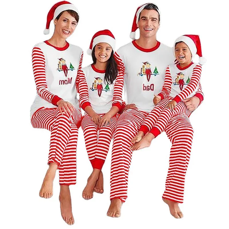 Factory Wholesale Parent Child Family Set Long Sleeve Christmas Pajamas Custom Print Factory Wholesale Parent Child Family Set Long Sleeve Christmas Pajamas Custom Print