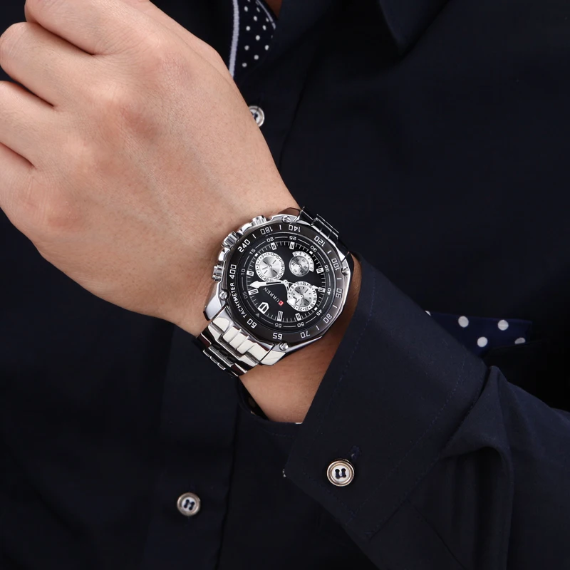 CURREN 8077 High Quality Men Quartz Movement Watch Stainless Steel Strap Wristwatch Fashion Business Sports Style Wrist Watches CURREN 8077 High Quality Men Quartz Movement Watch Stainless Steel Strap Wristwatch Fashion Business Sports Style Wrist Watches