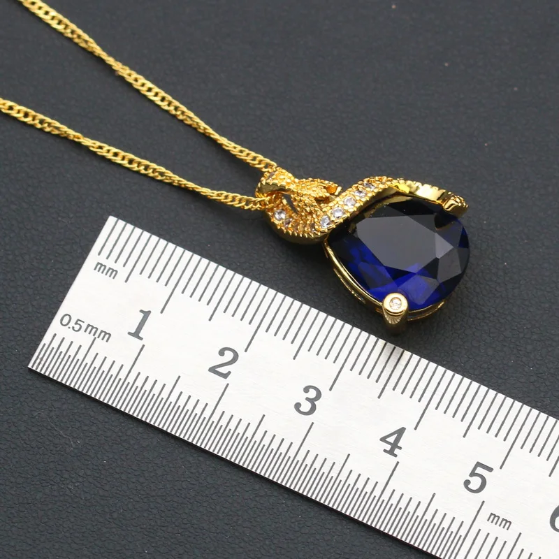 Women accessories jewelry for women ladies jewelry set Wedding Blue Zirconia Earrings Pendant Ring Bracelet Chain Halloween Gift Women accessories jewelry for women ladies jewelry set Wedding Blue Zirconia Earrings Pendant Ring Bracelet Chain Halloween Gift
