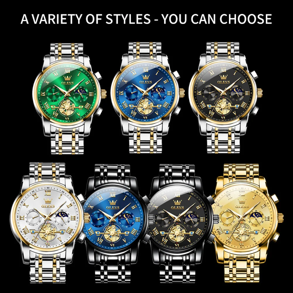 OLEVS 2859 Fashion Business men quartz watch tourbillon logo design multi-time zone steel watch Luxury Quartz Wristwatch OLEVS 2859 Fashion Business men quartz watch tourbillon logo design multi-time zone steel watch Luxury Quartz Wristwatch