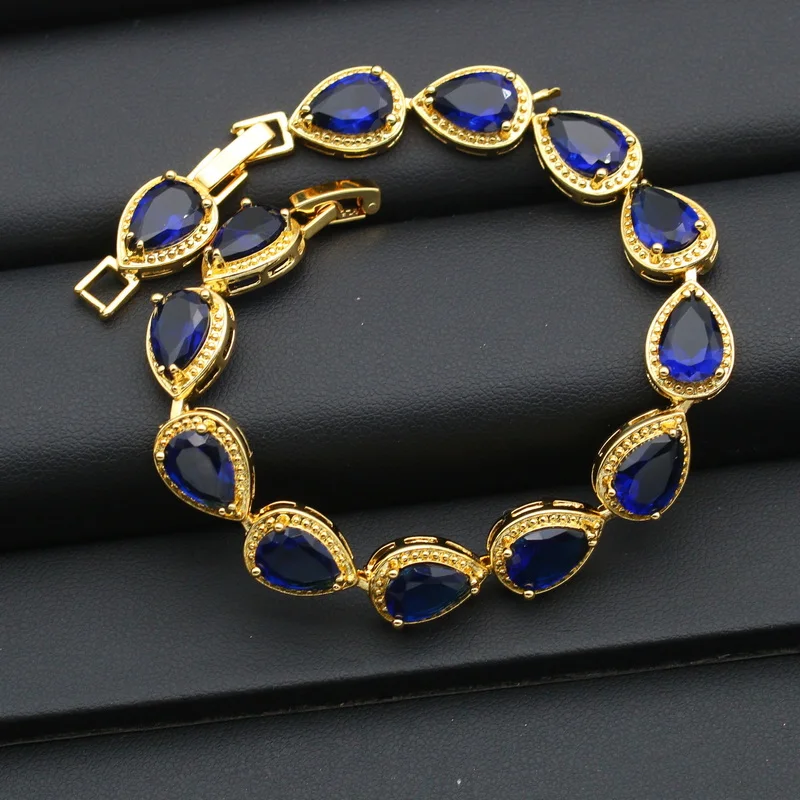 Women accessories jewelry for women ladies jewelry set Wedding Blue Zirconia Earrings Pendant Ring Bracelet Chain Halloween Gift Women accessories jewelry for women ladies jewelry set Wedding Blue Zirconia Earrings Pendant Ring Bracelet Chain Halloween Gift