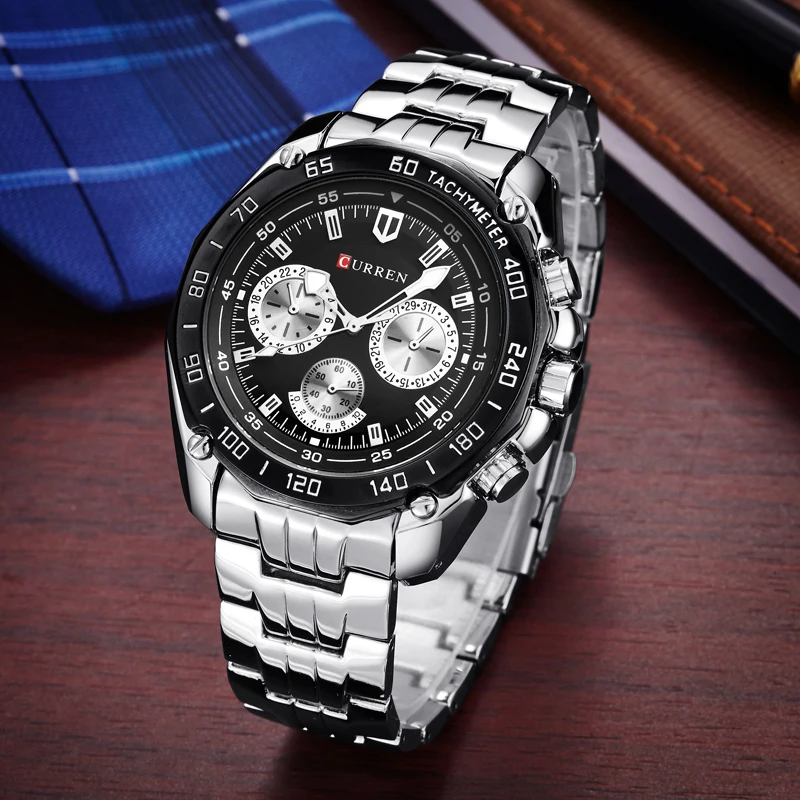 CURREN 8077 High Quality Men Quartz Movement Watch Stainless Steel Strap Wristwatch Fashion Business Sports Style Wrist Watches CURREN 8077 High Quality Men Quartz Movement Watch Stainless Steel Strap Wristwatch Fashion Business Sports Style Wrist Watches