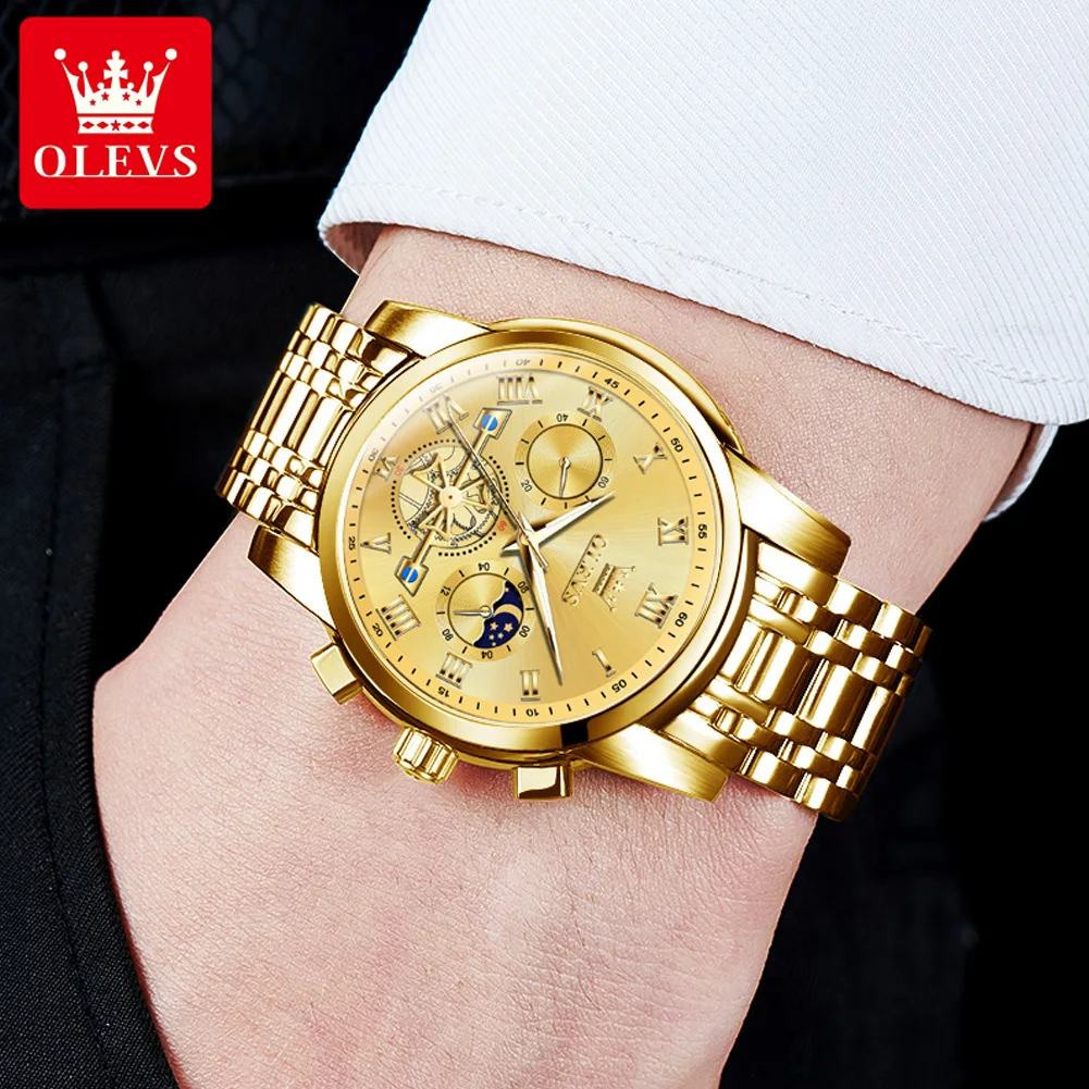 OLEVS 2859 Fashion Business men quartz watch tourbillon logo design multi-time zone steel watch Luxury Quartz Wristwatch OLEVS 2859 Fashion Business men quartz watch tourbillon logo design multi-time zone steel watch Luxury Quartz Wristwatch