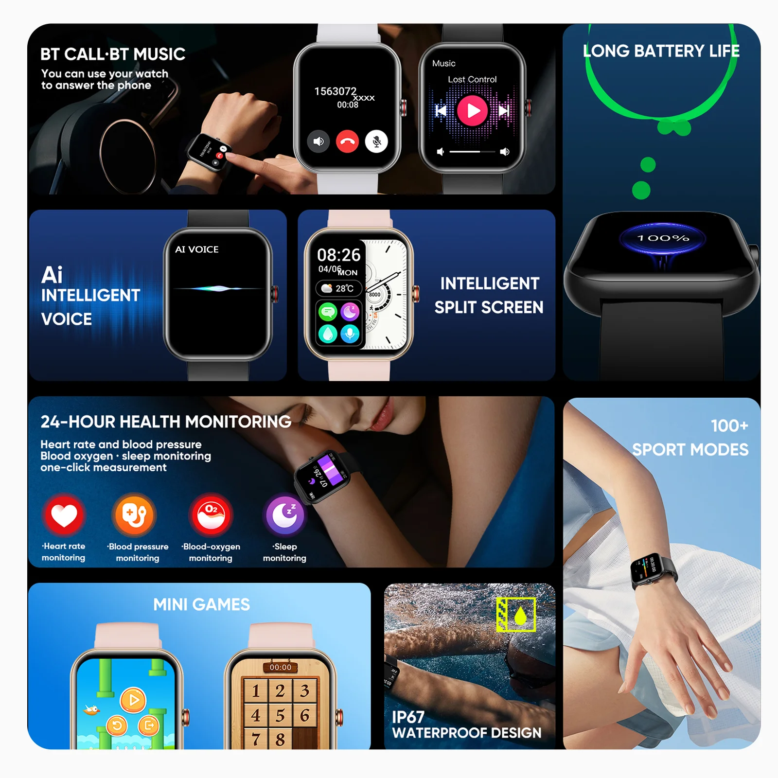 SENBONO 2023 big screen Smart Watch A221 BT Call 1.91inch AI Voice Sport Watch Fitness Tracker Waterproof Women Smartwatch Men SENBONO 2023 big screen Smart Watch A221 BT Call 1.91inch AI Voice Sport Watch Fitness Tracker Waterproof Women Smartwatch Men