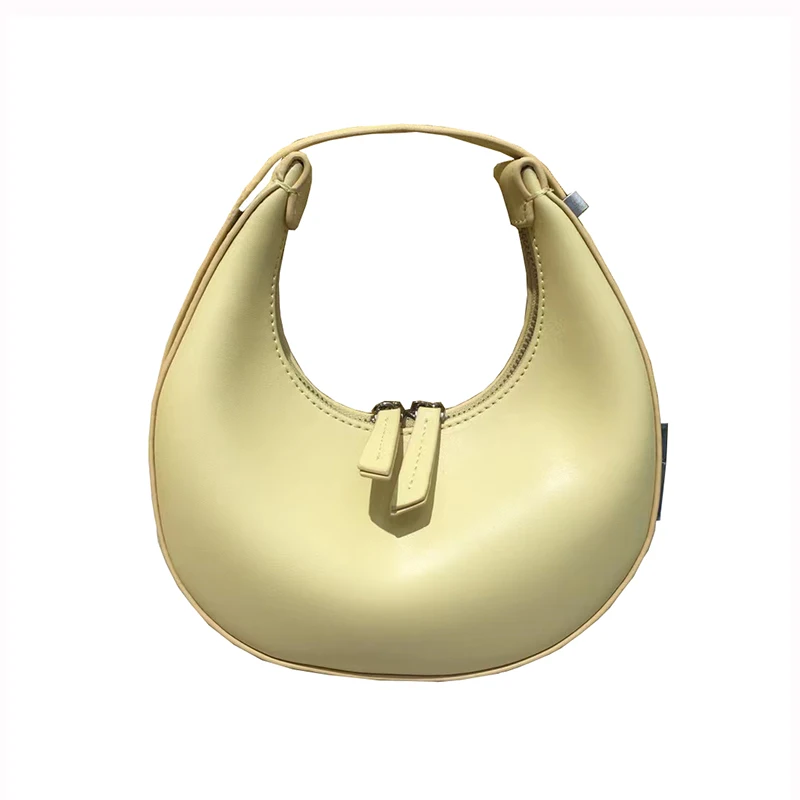 2024 new niche design mini crescent female moon bag leather armpit bag portable round bag Shoulder handbag