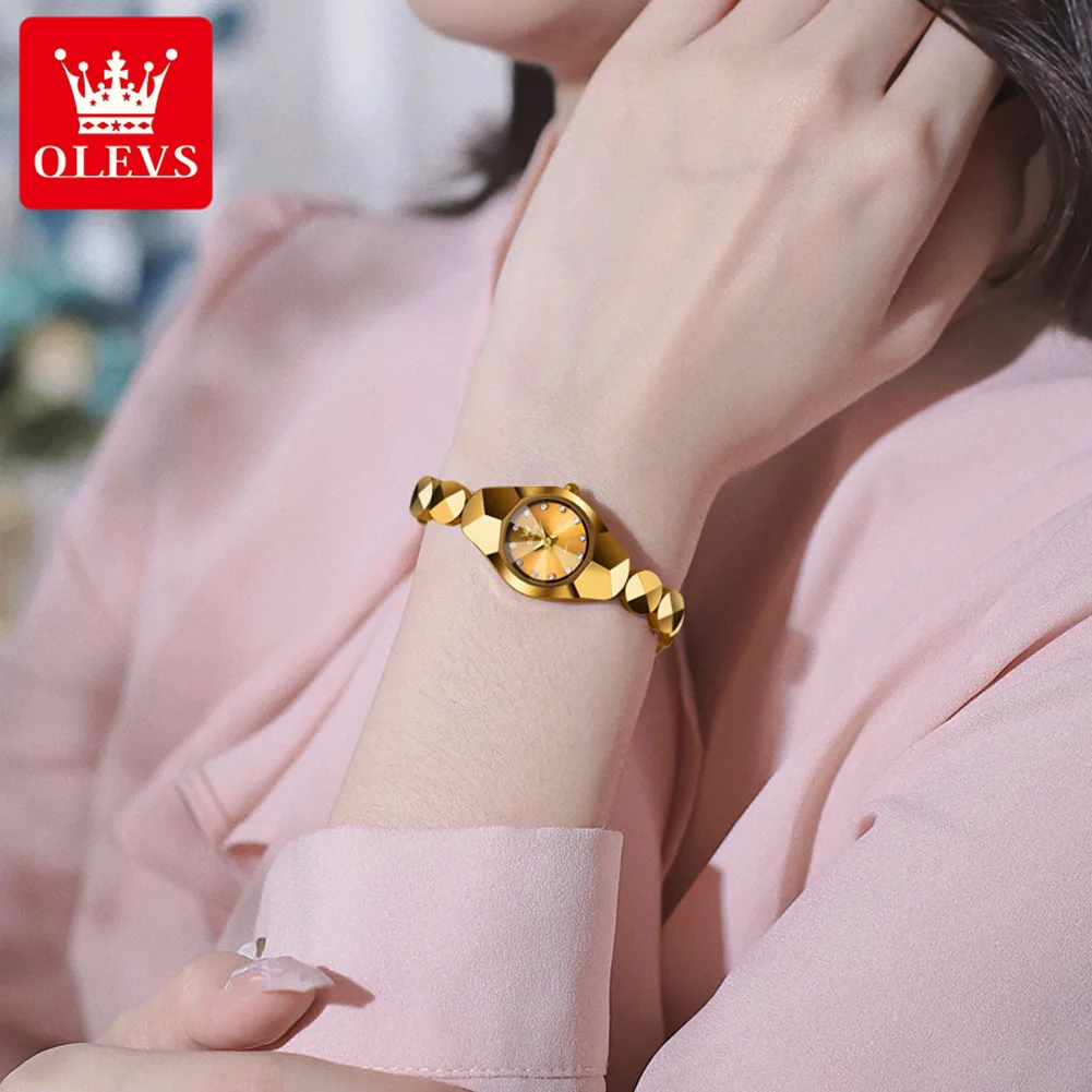 OLEVS 7007  custom oem logo Luxury Classic Waterproof reloj Tungsten Steel Strap Sport  Fashion business Quartz Watch for Women