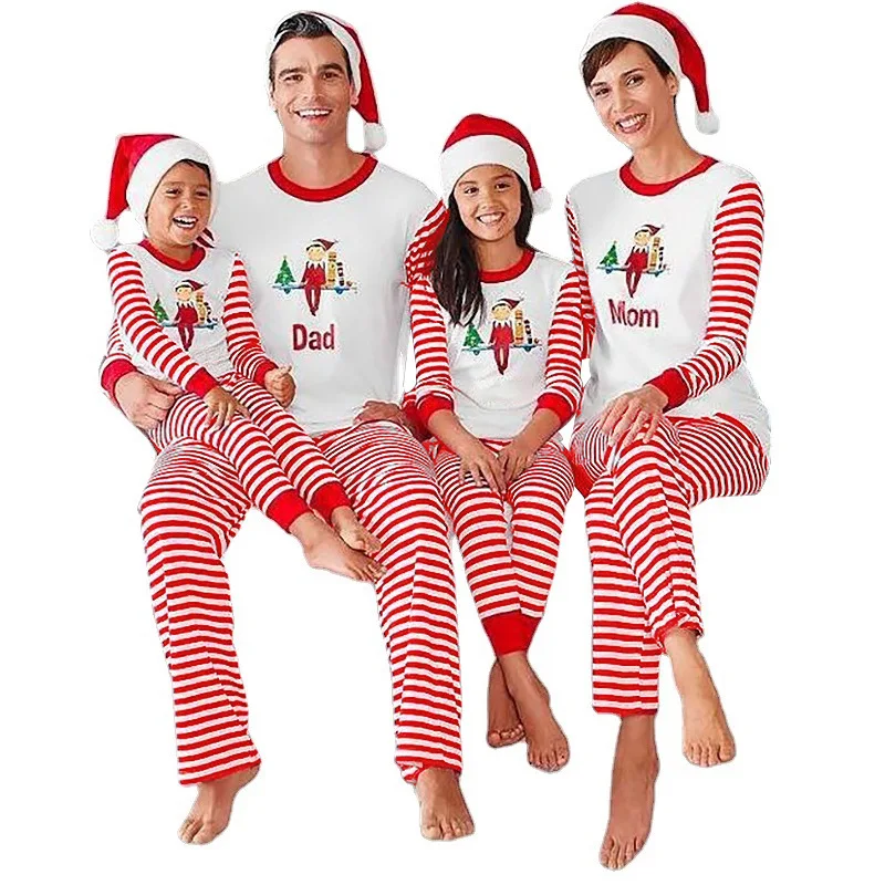 Factory Wholesale Parent Child Family Set Long Sleeve Christmas Pajamas Custom Print Factory Wholesale Parent Child Family Set Long Sleeve Christmas Pajamas Custom Print