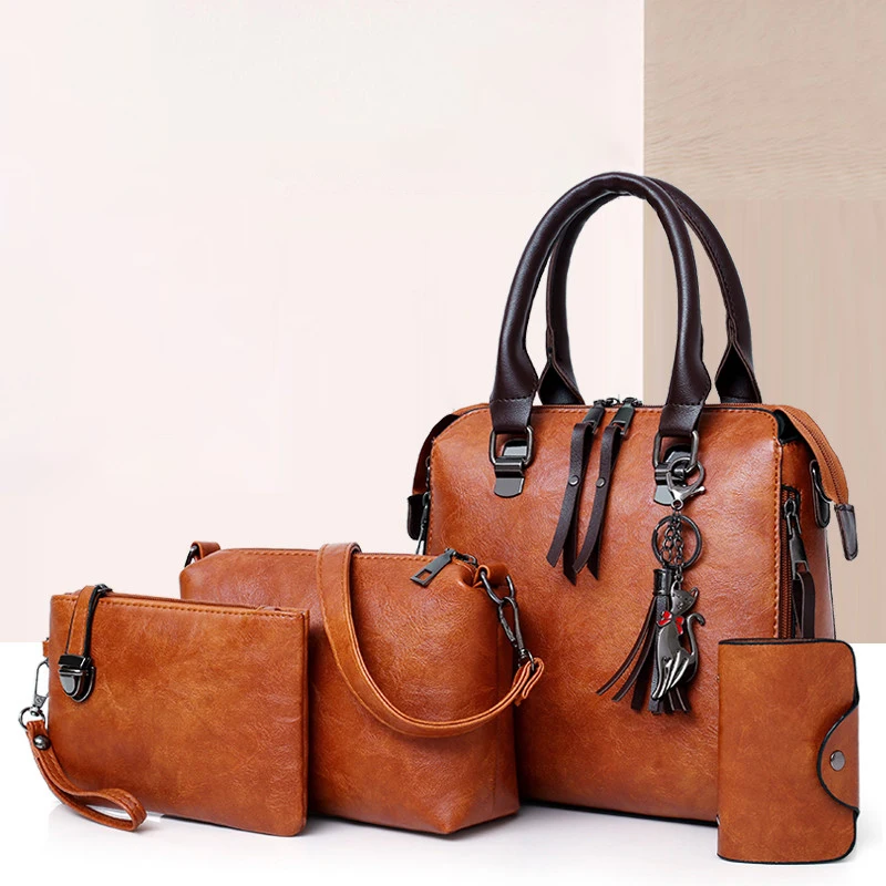 Hot Selling Luxury Women Bag Handbags PU Leather Handbag Lady 4 Pieces One Set Shoulder Bags Designer Tote Bag Hot Selling Luxury Women Bag Handbags PU Leather Handbag Lady 4 Pieces One Set Shoulder Bags Designer Tote Bag