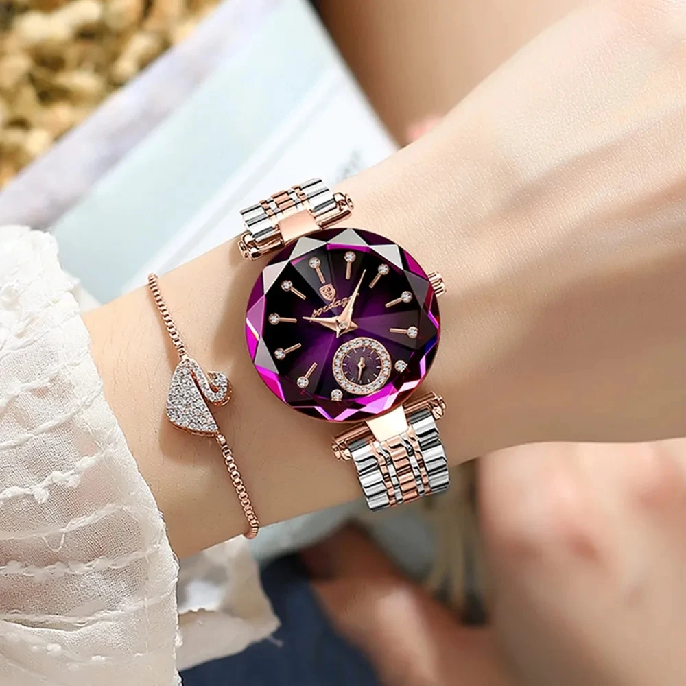 Poedagar 719 Luxury Watch Steel Quartz Waterproof Wristwatch Fashion Diamond Lady Watch Rose Gold Stainless Steel For Women