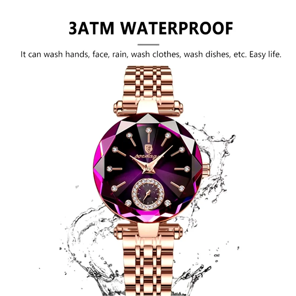 Poedagar 719 Luxury Watch Steel Quartz Waterproof Wristwatch Fashion Diamond Lady Watch Rose Gold Stainless Steel For Women Poedagar 719 Luxury Watch Steel Quartz Waterproof Wristwatch Fashion Diamond Lady Watch Rose Gold Stainless Steel For Women