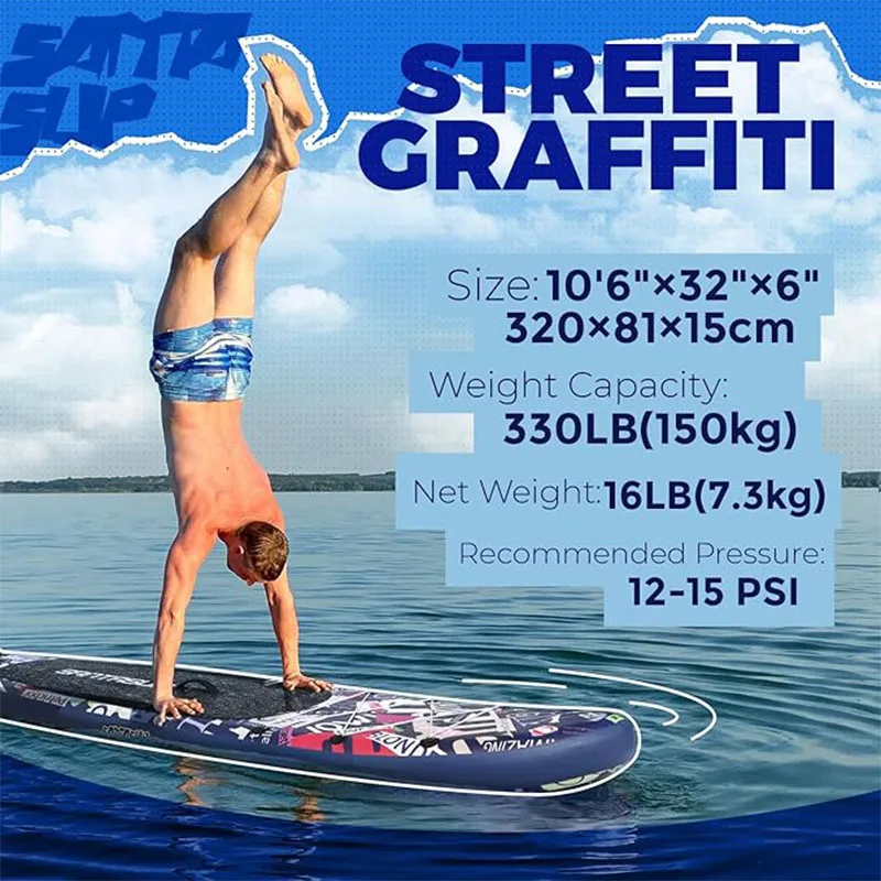 Stand Up Paddle Board with Inflatable SUP Accessories, Durable, Lightweight, Wide Stable Design, Non-Slip Comfort Deck
