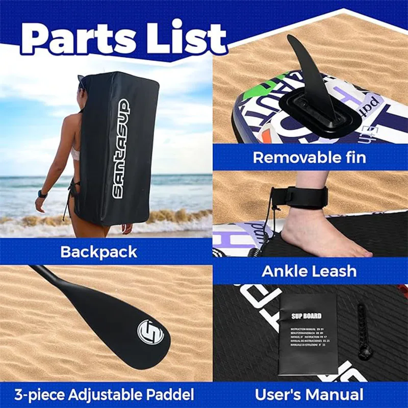 Stand Up Paddle Board with Inflatable SUP Accessories, Durable, Lightweight, Wide Stable Design, Non-Slip Comfort Deck