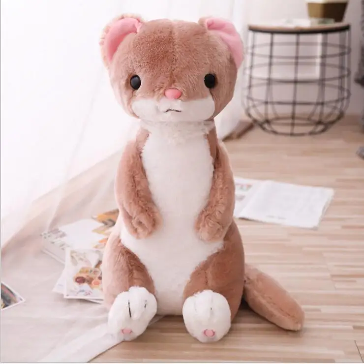 ferrets stuffed animals Cute Sitting Weasel peluche Plush pluszaki Toys Cute Ferret Doll Cute Child Comforting Dolls soft baby