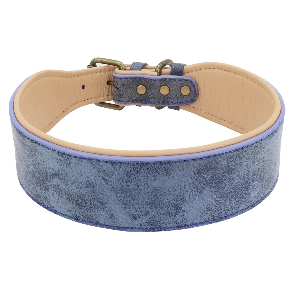 Wide Leather Dog Collar Padded Pet Collars Dog Collar for Medium Large Dogs Pitbull Bulldog German Shepherd 2XL