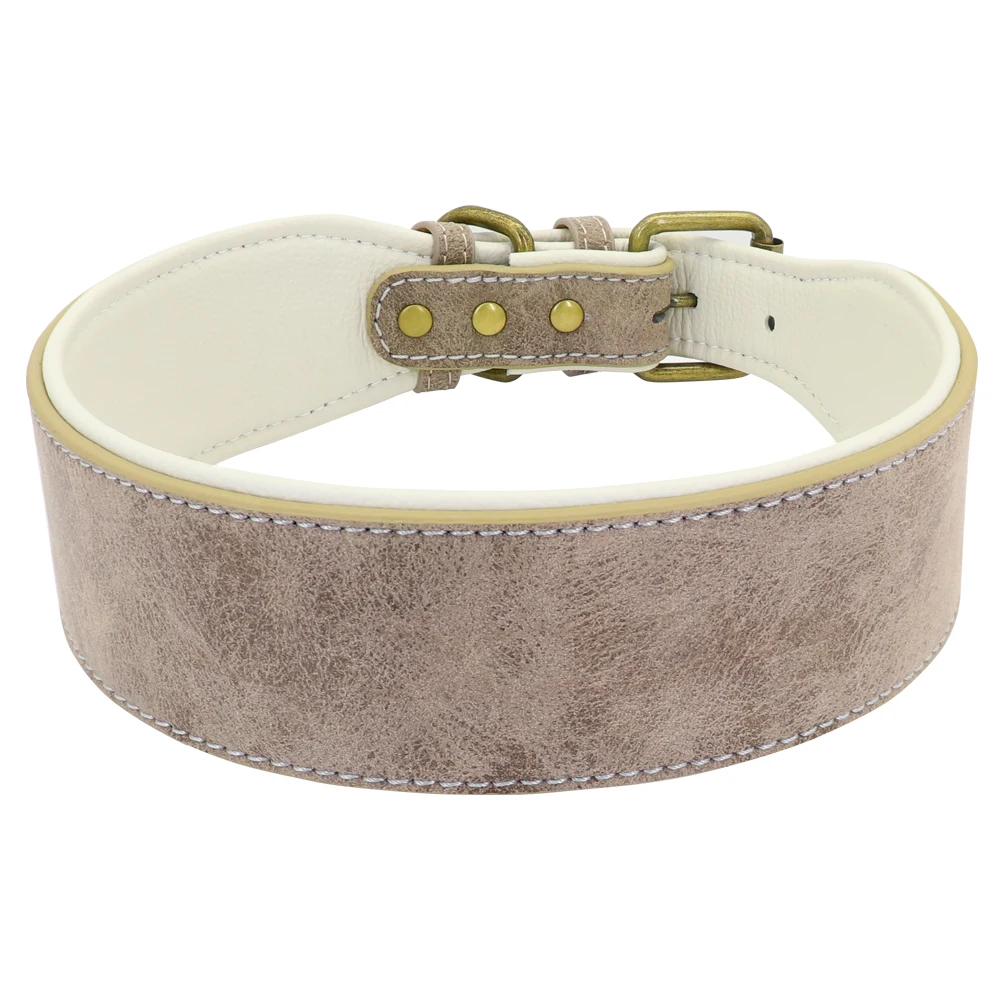 Wide Leather Dog Collar Padded Pet Collars Dog Collar for Medium Large Dogs Pitbull Bulldog German Shepherd 2XL