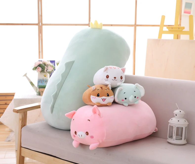 Animal Sweet Dinosaur Pig Cat Bear Plush Toy Soft Cartoon Panda Hamster Elephant Deer Stuffed Doll Baby Pillow Gift Animal Sweet Dinosaur Pig Cat Bear Plush Toy Soft Cartoon Panda Hamster Elephant Deer Stuffed Doll Baby Pillow Gift