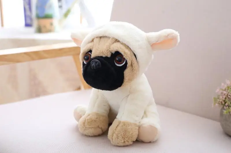 Stuffed Simulation Dogs Plush Sharpei Pug Lovely Puppy Pet Toy Plush Animal Toy Children Kids Birthday Christmas Gifts