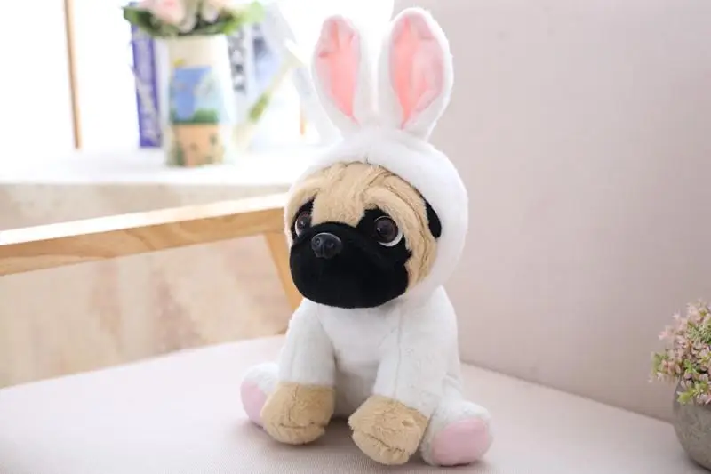 Stuffed Simulation Dogs Plush Sharpei Pug Lovely Puppy Pet Toy Plush Animal Toy Children Kids Birthday Christmas Gifts