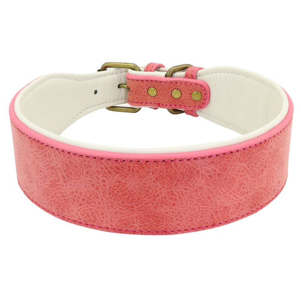 Wide Leather Dog Collar Padded Pet Collars Dog Collar for Medium Large Dogs Pitbull Bulldog German Shepherd 2XL