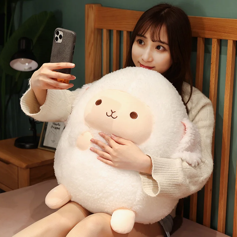 Stuffed Animal Pillow Cartoon Round Ball Sheep Plush Toy Lovely Kids Birthyday Gift Stuffed Animal Pillow Cartoon Round Ball Sheep Plush Toy Lovely Kids Birthyday Gift