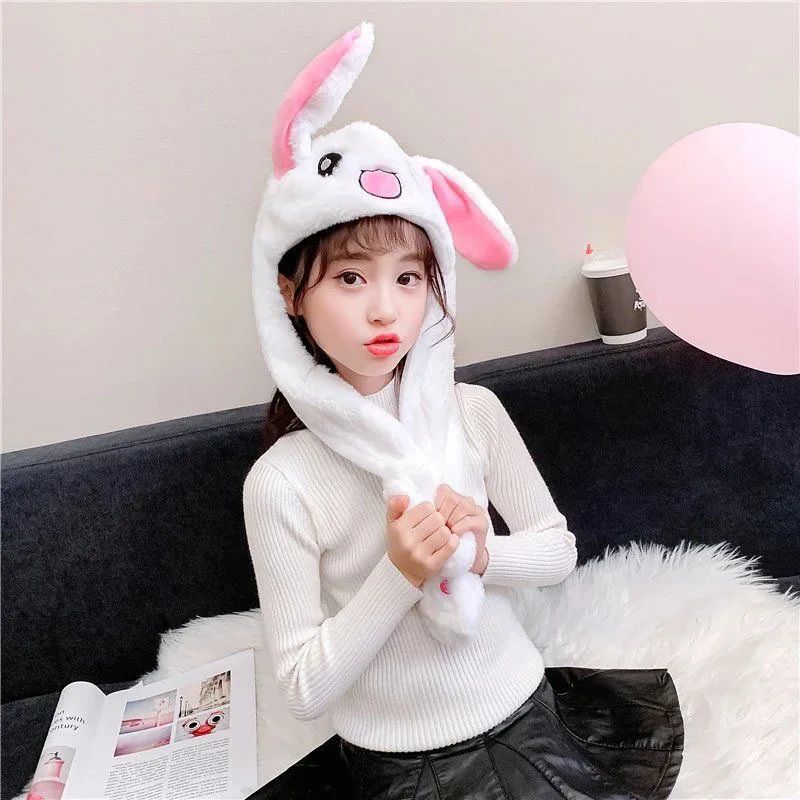 Cartoon Bunny Ear Move Hat Jumping up Toys Rabbit Girls Animal Plush Costume Cosplay Cap Kids Party for Adult Funny Anime Hat Cartoon Bunny Ear Move Hat Jumping up Toys Rabbit Girls Animal Plush Costume Cosplay Cap Kids Party for Adult Funny Anime Hat