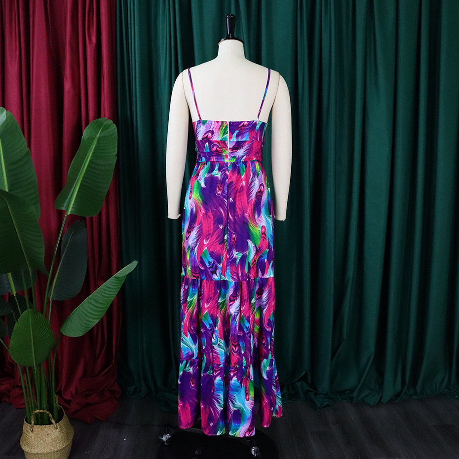 CMYAYA Elegant Women Spaghetti Strap Cutout Waist High Waist Big Swing Fit and Flare Maxi Long Dress 2022 Beach Sexy Boho Dress CMYAYA Elegant Women Spaghetti Strap Cutout Waist High Waist Big Swing Fit and Flare Maxi Long Dress 2022 Beach Sexy Boho Dress
