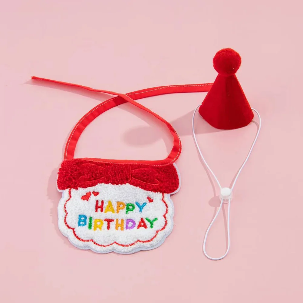 Pet Birthday Scarf Happy Birthday Hat Embroidered Bib Pet Dog Costume Accessory for Party Pet Holiday Birthday Decoration Gifts Pet Birthday Scarf Happy Birthday Hat Embroidered Bib Pet Dog Costume Accessory for Party Pet Holiday Birthday Decoration Gifts