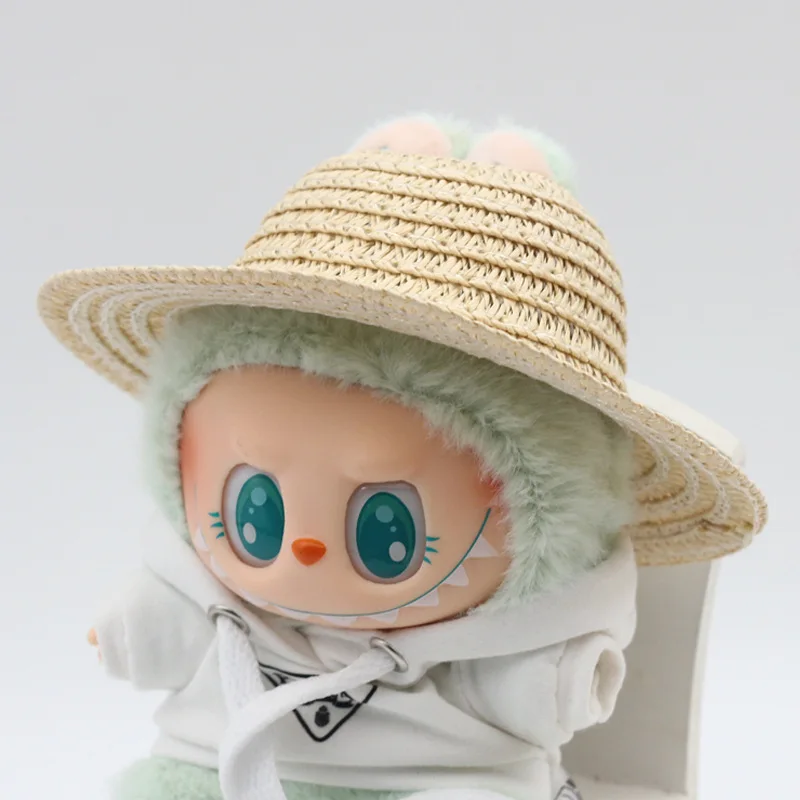 Labubu Hat Open Top Straw Hat Woven Hat Labubu Party Clothing Accessories Countryside Style Labubu Outfit for Sitting Party Labubu Hat Open Top Straw Hat Woven Hat Labubu Party Clothing Accessories Countryside Style Labubu Outfit for Sitting Party