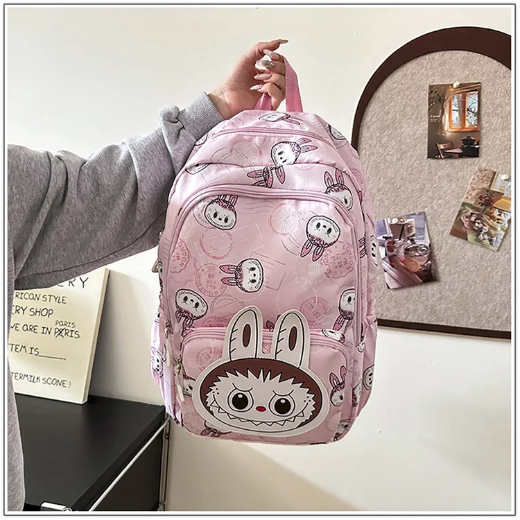 Large Capacity Cartoon Labubu Student Backpack Waterproof Kawaii Brown Monster Kids Cute Shouder Bag Elementary School Use Large Capacity Cartoon Labubu Student Backpack Waterproof Kawaii Brown Monster Kids Cute Shouder Bag Elementary School Use