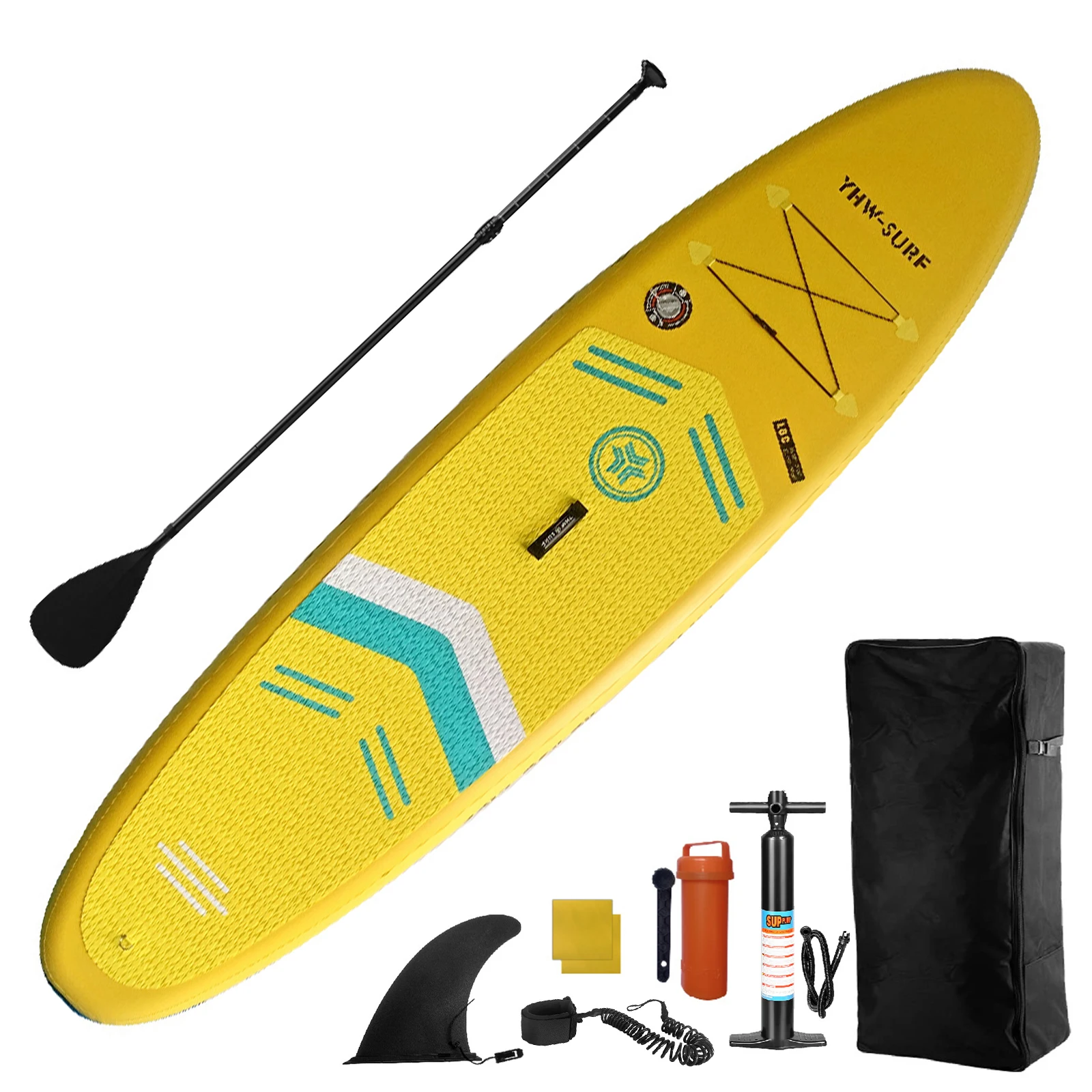 10.6ft Surfboard PVC Inflatable Paddle Board Seaside Beach Water-skiing Stand Up Paddle Board with Foot Rope 10.6ft Surfboard PVC Inflatable Paddle Board Seaside Beach Water-skiing Stand Up Paddle Board with Foot Rope