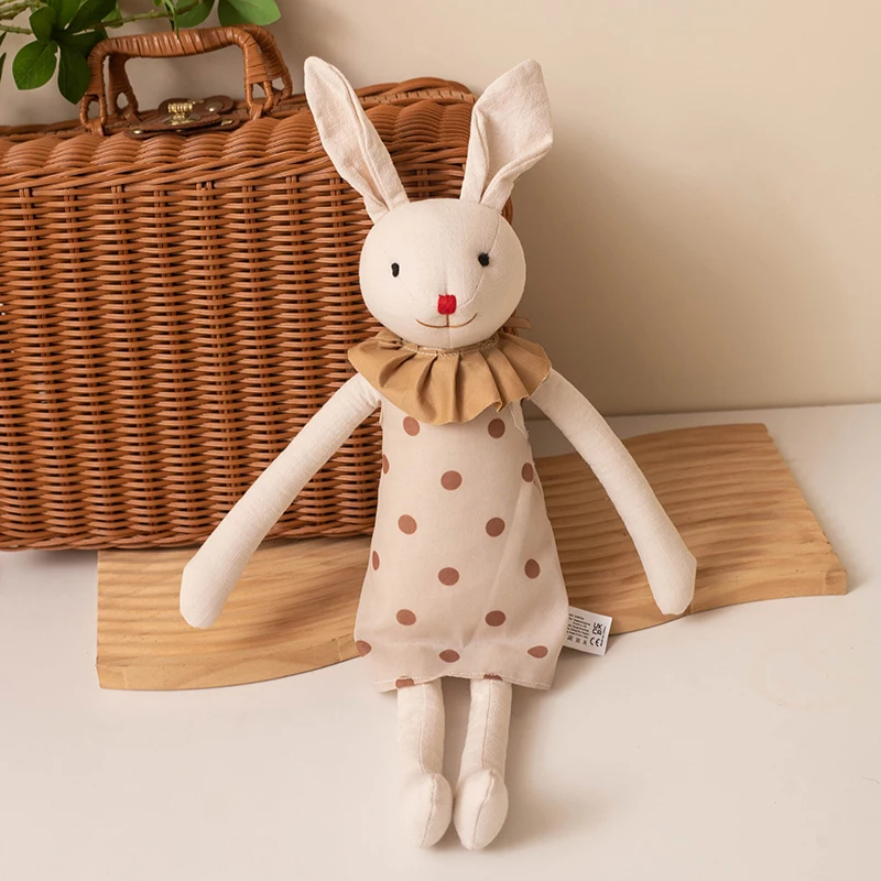 Stuffed Bunny Cloth Dress Toys Smoothing Toy for Infant Cuddling sleep doll for Girls Handmade Diversity Brown Rabbit Plushie Stuffed Bunny Cloth Dress Toys Smoothing Toy for Infant Cuddling sleep doll for Girls Handmade Diversity Brown Rabbit Plushie