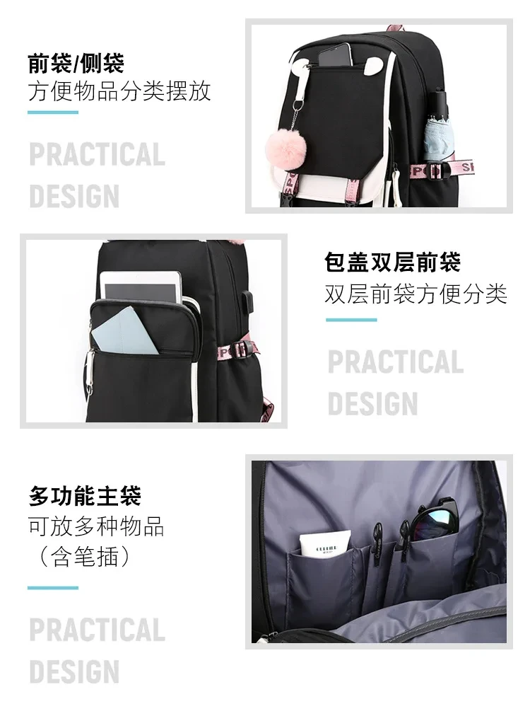 Labubu Anime Backpack Cosplay Unisex Students School Bag Cartoon Bookbag Laptop Travel Rucksack Outdoor Bag Labubu Anime Backpack Cosplay Unisex Students School Bag Cartoon Bookbag Laptop Travel Rucksack Outdoor Bag