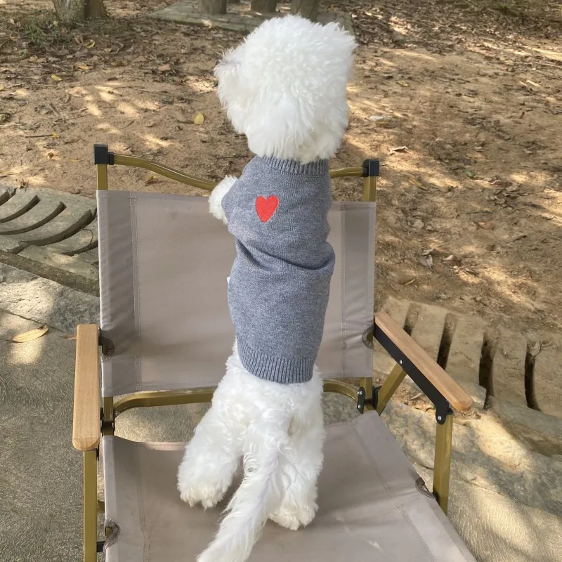 1PC Pet Clothing Spring and Autumn Dog warm Hoodie Love Sweater Suitable for Small and Medium sized Dogs cat pet