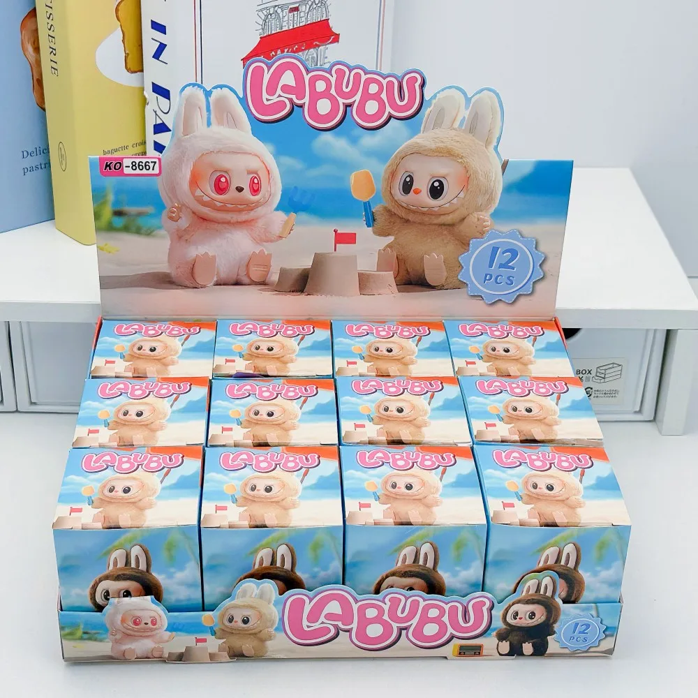 Mini Labubu Blind Box The Monsters Heartbeat Macaron Enamel Face Pvc Figurine Tabletop Ornament Kawaii Doll Kid Birthday Gift