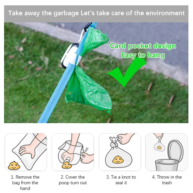 Pet Waste Bags Biodegradable Eco-friendly Poop Picker Dog Picking Bag Dispenser Cleaning Products Hook Loop Design No Wobbling Pet Waste Bags Biodegradable Eco-friendly Poop Picker Dog Picking Bag Dispenser Cleaning Products Hook Loop Design No Wobbling