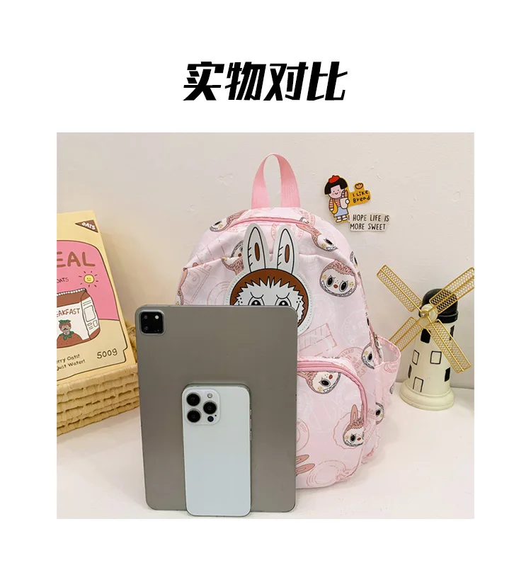 Cartoon Labubu Backpack Kawaii Brown Monster Kids Messenger Bag Cute Student Shouder Bag Outdoor Travel Use Children's Gift EB18