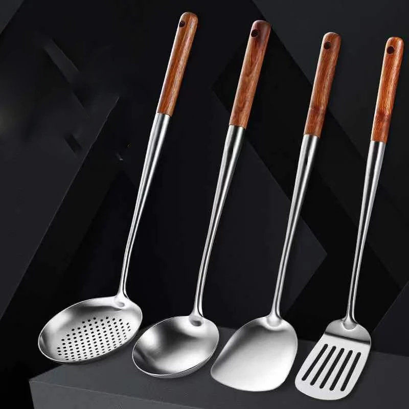 Kitchen Utensils Wok Spatula Iron and Ladle Tool Set Spatula for Stainless Steel Cooking Equpment Kitchen Accessories Essentials Kitchen Utensils Wok Spatula Iron and Ladle Tool Set Spatula for Stainless Steel Cooking Equpment Kitchen Accessories Essentials
